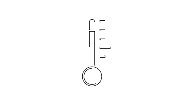 Schwarze Linie Meteorologie Thermometer Messsymbol Isoliert Auf Weißem Hintergrund Thermometer — Stockvideo