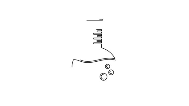 Černá Čára Olej Benzinové Zkumavky Ikona Izolované Bílém Pozadí Grafická — Stock video