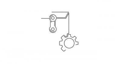 Siyah çizgi Zarf ayarı simgesi beyaz arkaplanda izole edildi. 4K Video hareketli grafik canlandırması.