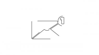 Siyah çizgi Zarf simgesi beyaz arkaplanda izole edildi. Mesaj konsepti alındı. Yeni, e-posta gelen mesaj, SMS. Posta servisi. 4K Video hareketli grafik canlandırması.