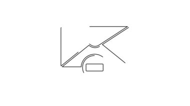 Beyaz arkaplanda siyah çizgi silme simgesi var. Sil ya da hata mektubu. Mesajı geç. Reddedilmiş posta. 4K Video hareketli grafik canlandırması.