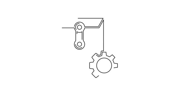 Ligne Noire Icône Réglage Enveloppe Isolée Sur Fond Blanc Animation — Video