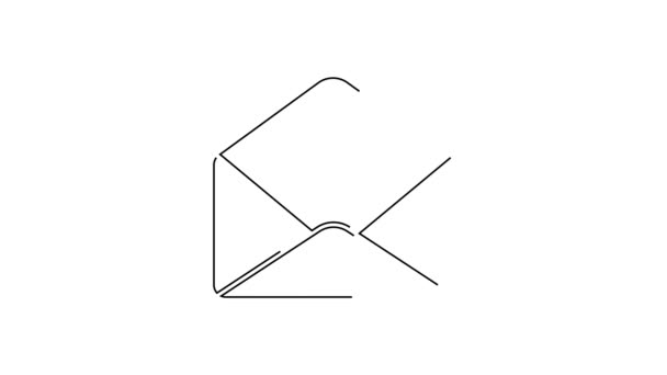 Μαύρο Εικονίδιο Φακέλων Γραμμής Απομονωμένο Λευκό Φόντο Email Σύμβολο Γράμμα — Αρχείο Βίντεο