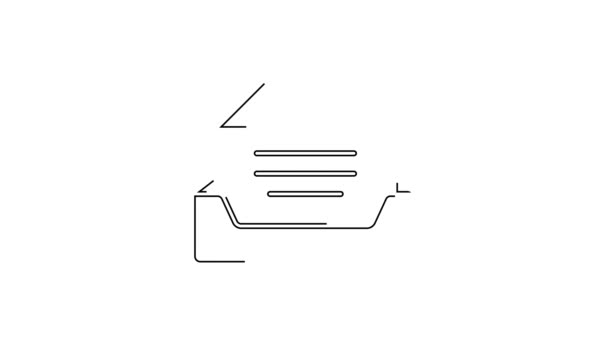Schwarze Schublade Mit Dokumentsymbol Auf Weißem Hintergrund Archivpapierschublade Aktenschrank Schublade — Stockvideo