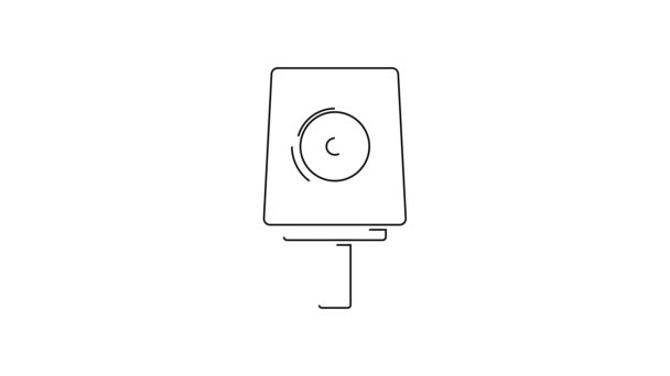 黑线喷雾器可在白色背景上隔离出喷嘴帽图标 4K视频运动图形动画 — 图库视频影像