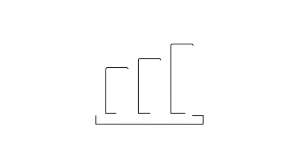 Schwarze Linie Tortendiagramm Infografik Symbol Isoliert Auf Weißem Hintergrund Diagrammdiagramm — Stockvideo