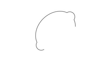 Beyaz arka planda limon sembolü simgesi olan siyah çizgi kumarhane kumar makinesi. Kumar oyunları. 4K Video hareketli grafik canlandırması.