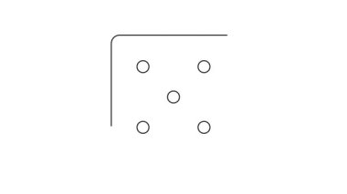 Beyaz arkaplanda siyah çizgi oyun zar simgesi izole. Kumarhane kumarı. 4K Video hareketli grafik canlandırması.