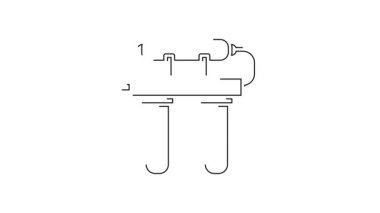 Siyah çizgi su filtresi simgesi beyaz arkaplanda izole edildi. Su filtreleme sistemi. Ters osmoz sistemi. 4K Video hareketli grafik canlandırması.