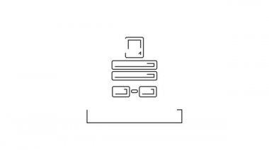 Üzerinde RIP yazılı siyah çizgi Tombstone resmi beyaz arkaplanda izole edilmiş. Mezar ikonu. 4K Video hareketli grafik canlandırması.