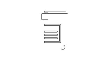 Siyah çizgi ilaç şişesi ve beyaz arka planda izole edilmiş hap ikonu. Şişe hapı işareti. Eczane tasarımı. 4K Video hareketli grafik canlandırması.