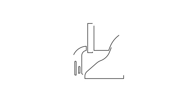 Black Line Wastewater Icon Isolated White Background Sewer Pipe Pipe — Stock Video