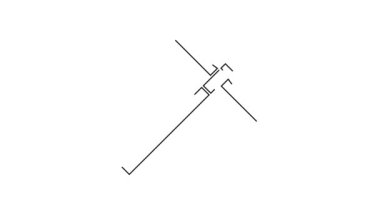 Siyah çizgili Kazma simgesi beyaz arkaplanda izole edildi. 4K Video hareketli grafik canlandırması.