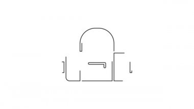 Seyahat simgesi için siyah bavul beyaz arkaplanda izole edildi. Seyahat bagaj tabelası. Seyahat bagaj ikonu. 4K Video hareketli grafik canlandırması.