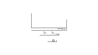 Siyah çizgi Akıllı TV simgesi beyaz arkaplanda izole edildi. Televizyon tabelası. 4K Video hareketli grafik canlandırması.