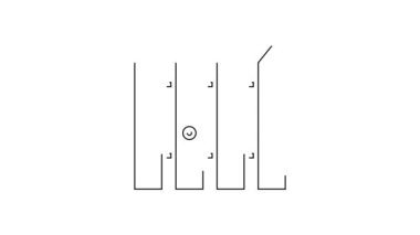 Siyah çizgili bahçe çitleri beyaz arka planda izole edilmiş ahşap ikon. 4K Video hareketli grafik canlandırması.