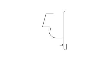 Siyah çizgi Wall sconce simgesi beyaz arkaplanda izole edildi. Duvar lambası ışığı. 4K Video hareketli grafik canlandırması.
