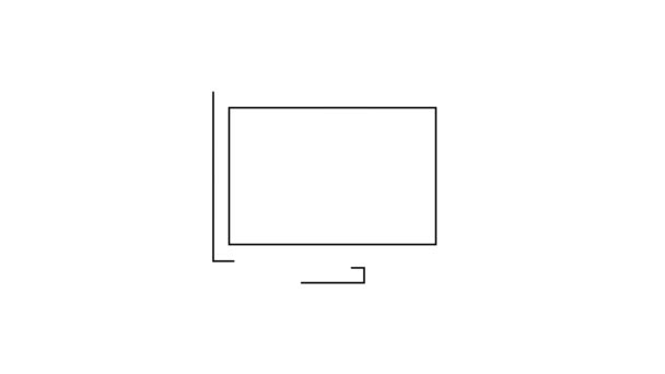 黒い線白い背景に隔離されたテーブルアイコン上の画像フレーム 4Kビデオモーショングラフィックアニメーション — ストック動画