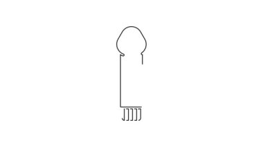 Black line Dildo vibrator for sex games icon isolated on white background. Sex toy for adult. Vaginal exercise machines for intimate. 4K Video motion graphic animation.