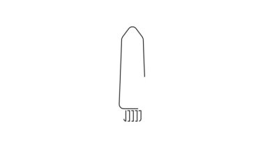 Black line Dildo vibrator for sex games icon isolated on white background. Sex toy for adult. Vaginal exercise machines for intimate. 4K Video motion graphic animation.