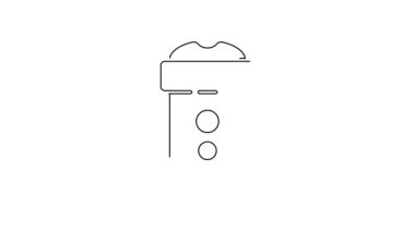 Black line Vagina masturbator icon isolated on white background. Sex toy for man. 4K Video motion graphic animation.