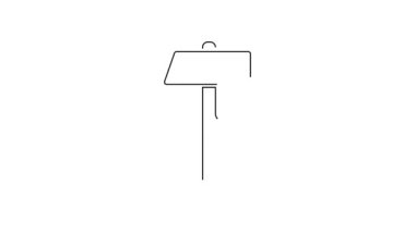 Siyah çizgi çekiç simgesi beyaz arkaplanda izole edildi. Tamir için bir araç. 4K Video hareketli grafik canlandırması.