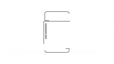 Beyaz arkaplanda siyah çizgi silici ya da kauçuk simgesi var. 4K Video hareketli grafik canlandırması.