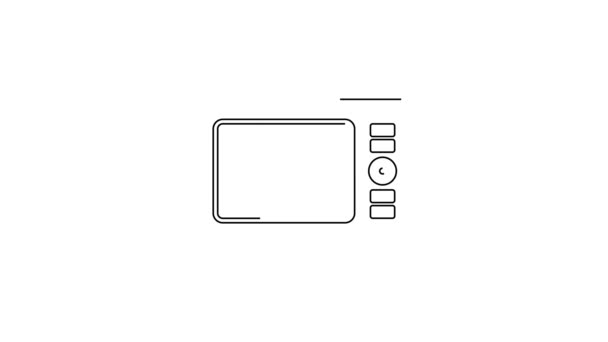 Linha Preta Ícone Tablet Gráfico Isolado Fundo Branco Animação Gráfica — Vídeo de Stock