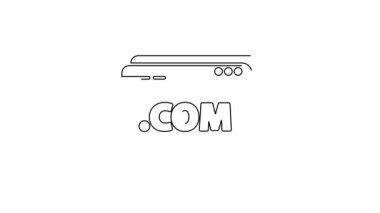 Siyah çizgi web sitesi şablon simgesi beyaz arkaplanda izole edildi. İnternet iletişim protokolü. 4K Video hareketli grafik canlandırması.