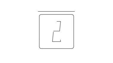 Siyah çizgi elektrik düğmesi simgesi beyaz arkaplanda izole edildi. Açık ve kapalı simgesi. Loş ışık düğmesi işareti. Enerji tasarrufu kavramı. 4K Video hareketli grafik canlandırması.