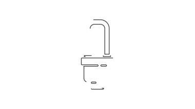 Siyah çizgi LED ampul simgesi beyaz arkaplanda izole edildi. Ekonomik LED ışıklı ampul. Enerji lambasını sakla. 4K Video hareketli grafik canlandırması.