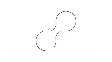 Siyah çizgi Virüs simgesi beyaz arkaplanda izole edildi. Corona virüsü 2019-nCoV. Bakteri ve mikroplar, hücre kanseri, mikrop, mantar. 4K Video hareketli grafik canlandırması.