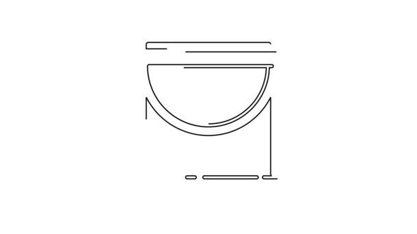 黑线油漆桶图标孤立在白色背景 4K视频运动图形动画 — 图库视频影像