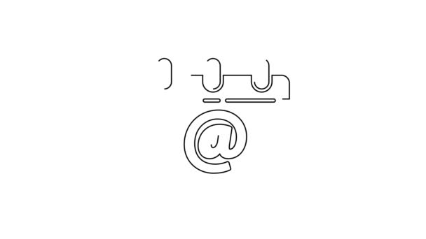Black Line Calendar Email Icon Isolated White Background Envelope Symbol — Stock Video