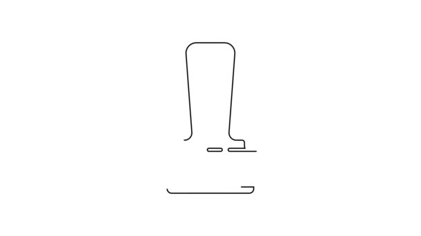 Ikon Stempel Garis Hitam Diisolasi Pada Latar Belakang Putih Animasi — Stok Video
