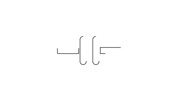 Schwarze Linie Stromkreis Schema Symbol Isoliert Auf Weißem Hintergrund Leiterplatte — Stockvideo