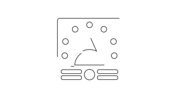 Schwarze Linie Ampere Meter Multimeter Voltmeter Symbol Isoliert Auf Weißem — Stockvideo