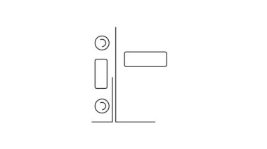 Beyaz arkaplanda siyah çizgi ofis dosyaları ve belge simgesi izole edildi. Ofis dosyaları. Dosya arşivleme işareti. 4K Video hareketli grafik canlandırması.