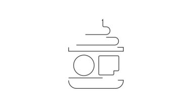 Beyaz arka planda siyah çizgi kremi ya da losyon kozmetik tüp ikonu izole edilmiş. Erkekler için vücut bakım ürünleri. 4K Video hareketli grafik canlandırması.