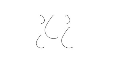 Siyah çizgi su bırakma simgesi beyaz arkaplanda izole edildi. 4K Video hareketli grafik canlandırması.