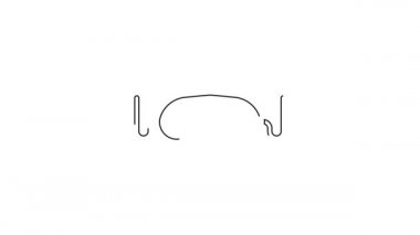 Siyah çizgi göz maskesi simgesi beyaz arkaplanda izole edildi. 4K Video hareketli grafik canlandırması.