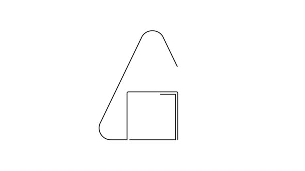 黑线Onigiri图标孤立在白色背景 日本菜 4K视频运动图形动画 — 图库视频影像