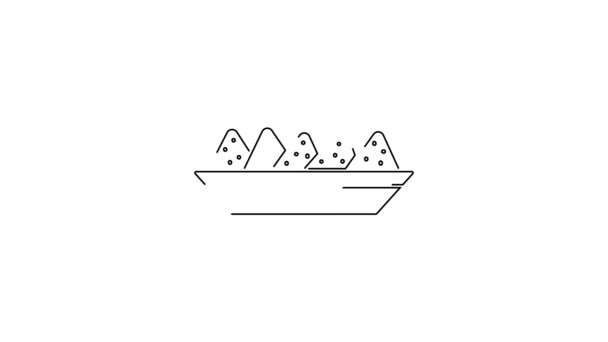 黑线玉米片图标中的玉米片在白色背景上隔离 玉米片或玉米片玉米片 传统的墨西哥快餐菜单 4K视频运动图形动画 — 图库视频影像