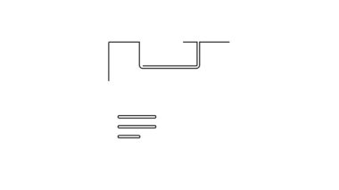 Siyah çizgi karton kutu simgesi beyaz arkaplanda izole edildi. Kutu, paket, paket işareti. Teslimat ve ambalaj. 4K Video hareketli grafik canlandırması.