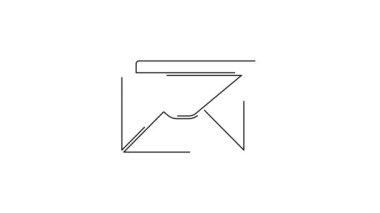 Siyah çizgi Zarf simgesi beyaz arkaplanda izole edildi. E- posta mektup sembolü. 4K Video hareketli grafik canlandırması.