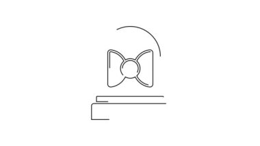 Siyah çizgi hareket algılayıcı simgesi beyaz arkaplanda izole edildi. 4K Video hareketli grafik canlandırması.