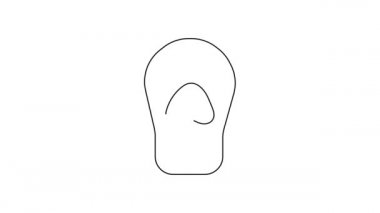 Siyah çizgi Paw yazdırma simgesi beyaz arkaplanda izole edildi. Köpek ya da kedi pençesi izi. Hayvan izleri. 4K Video hareketli grafik canlandırması.