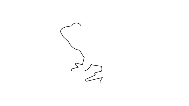 黑线蛙图标孤立在白色背景 动物的象征4K视频运动图形动画 — 图库视频影像