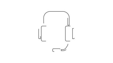 Siyah Hat Çevrimiçi Psikolojik Danışmanlık Mesafesi simgesi beyaz arkaplanda izole edildi. Psikoterapi, psikolojik yardım, online psikiyatrist danışmanlığı. 4K Video hareketli grafik canlandırması.