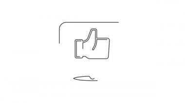 Siyah Çizgili El, beyaz arkaplanda izole edilmiş bir simge gibi. 4K Video hareketli grafik canlandırması.